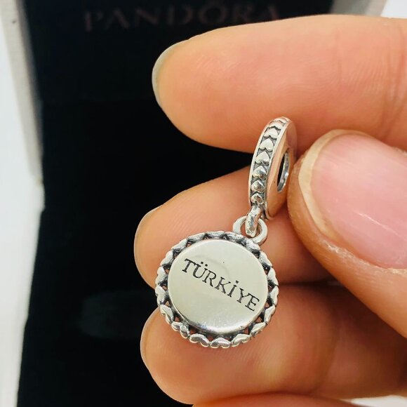✨🔥Pandora Turkey Flag Charm Türkiye Flag Charm S925 Silver with box - Picture 2 of 4